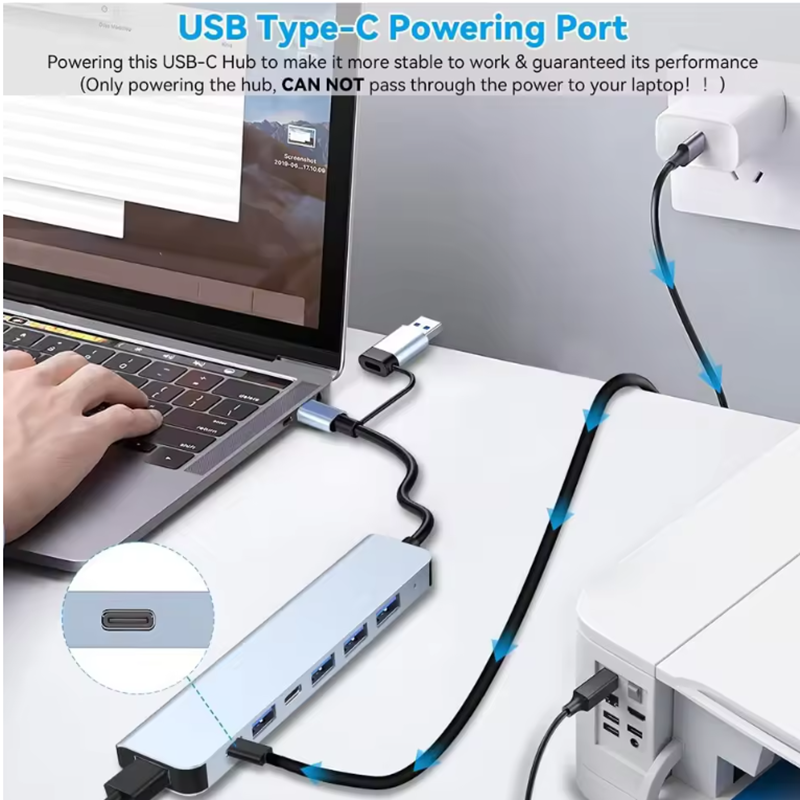 USB C Hub USB Splitter 8 in 1  - Home Assistant Sd 评论和价格
